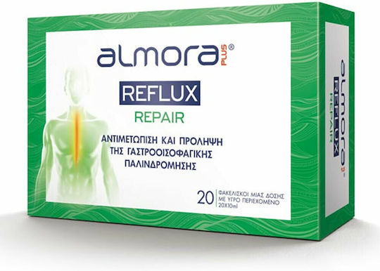 almora PLUS® Reflux Repair Supplement for Treatment and Prevention of Gastroesophageal Reflux Disease (Liquid Content) 20 Sachets