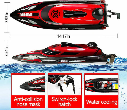 Speedboat HJ808 Τηλεκατευθυνόμενο Σκάφος Κόκκινο