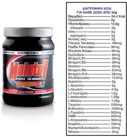 Anderson Molotov Pumped Pre-Antrenament Supliment Pentru Libidou Și Creșterea Testosteronului 600gr Cola