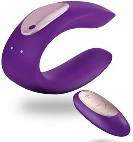 Satisfyer Double Plus Mini Δονητής για Ζευγάρια με Απομακρυσμένο Έλεγχο 9cm Μωβ