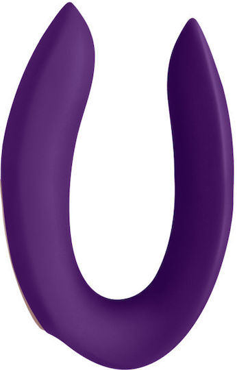 Satisfyer Double Plus Mini Δονητής για Ζευγάρια με Απομακρυσμένο Έλεγχο 9cm Μωβ