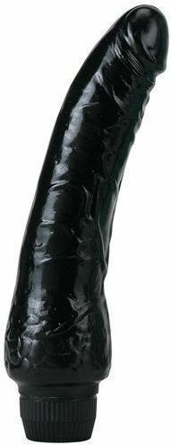Seven Creations Vinyl P-Shape Vibrator Realistic Vibrator 21cm Negru