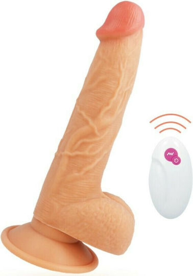 Cyber Silicock Realistic Vibrator with Remote Control 4.3cm Flesh