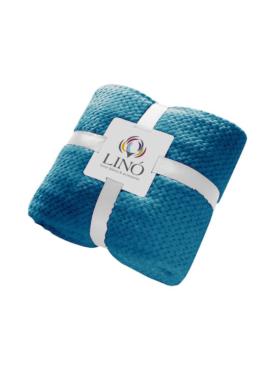 Lino Home Irilida Blanket Fleece Queen 220x240cm. Petrol