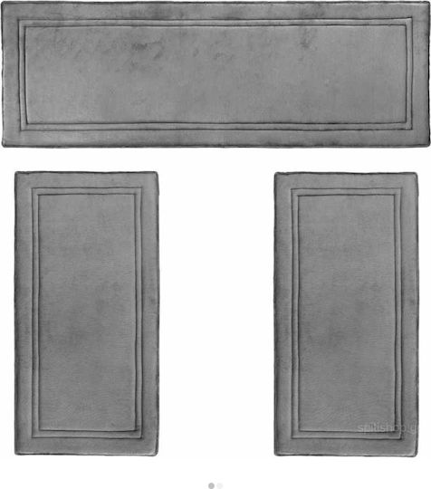 Guy Laroche Softy Set Modern Schlafzimmer-Teppichsets Samt Charcoal 1176086219000 3Stück