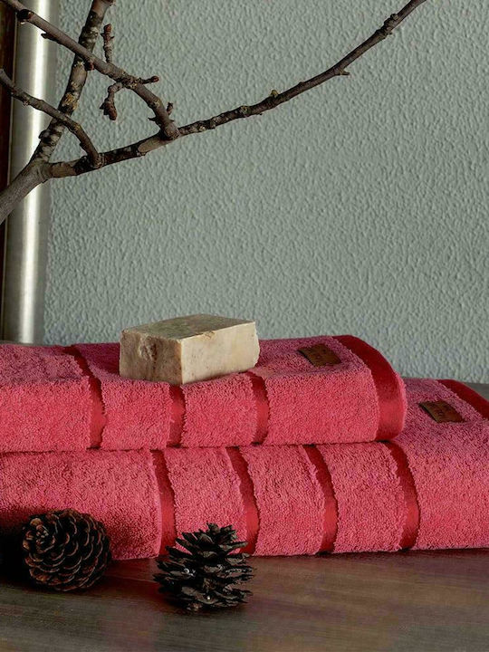 Makis Tselios Home Bath Towel Prive 30169 90x150cm. Coral Weight 600gr/m²