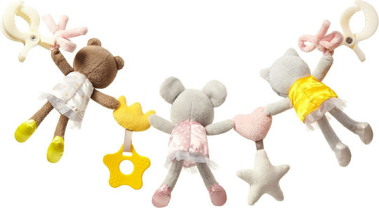 Babyono Hängende Babyspielzeuge Kette für Kinderbett und Kinderwagen mit Beißring