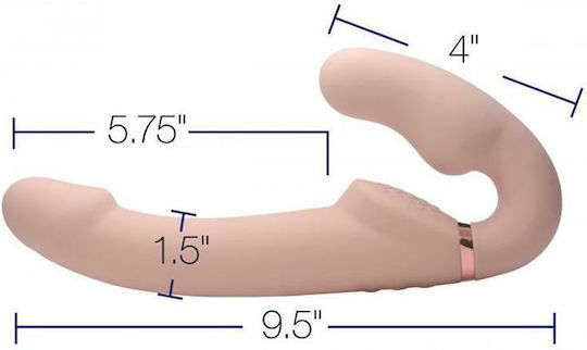 XR Evoke Ergo-Fit Strapless Strap-On Strapless Strap On με Dildo με Δόνηση στο χρώμα του δέρματος