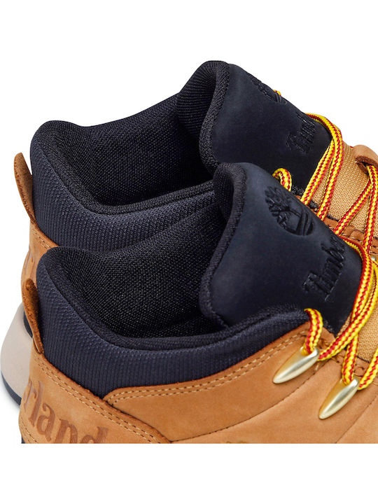 Sprint Trekker Leather Kids Boots with Laces Brown