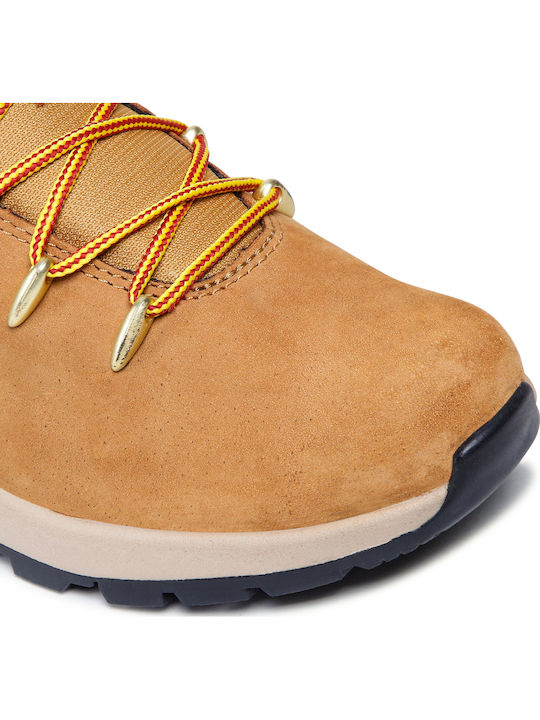 Sprint Trekker Leather Kids Boots with Laces Brown