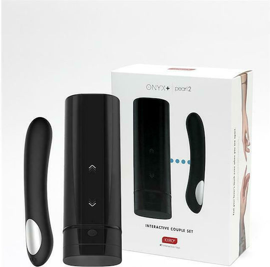 Kiiroo Onyx+ & Pearl2 Interactive Masturbator & Vibrator Kit Set with Remote Control Black / Black
