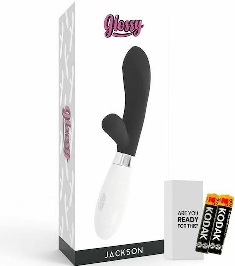 Glossy Jackson Rabbit Vibrator Kaninchen 12cm Black