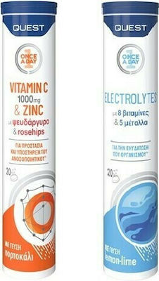 Quest Quest Vitamin C 1000mg & Zinc + Electrolytes Vitamina Vitamina C 1000mg & Zinc + electroliți pentru Întărirea Sistemului Imunitar