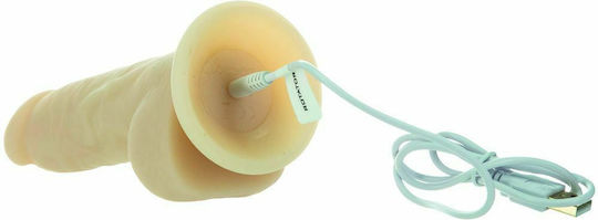 BMS Factory Naked Addiction Rotating & Vibrating Dong with Remote Realistic Vibrator cu Telecomandă 18cm Carne