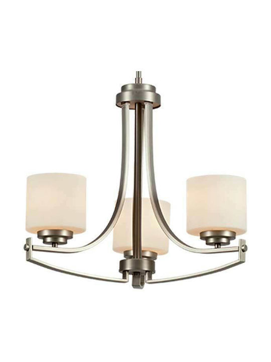 Elmark Erin Candelabru 3xE27 cu Abajururi Argint 955ERIN3