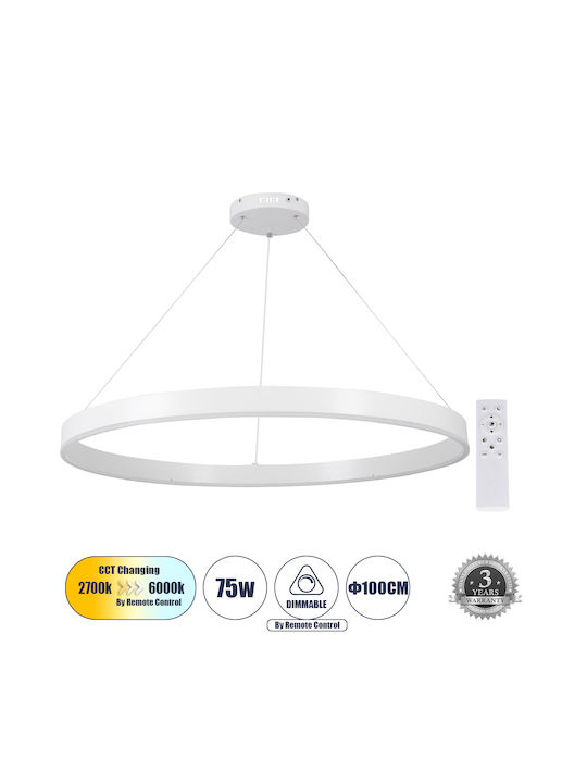 GloboStar Venom Pendant Light White LED with Warm to Cool White Light