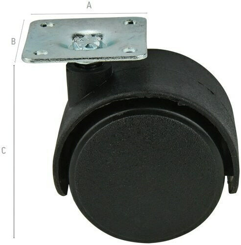 FFG Furniture Wheel made of Plastic in Black Color 5x3.8cm