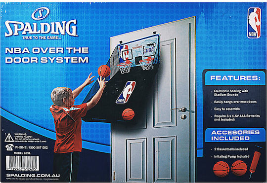 Spalding Copii Baschet Exterior και Spațiu interior De Ușă cu Minge NBA Over Door System
