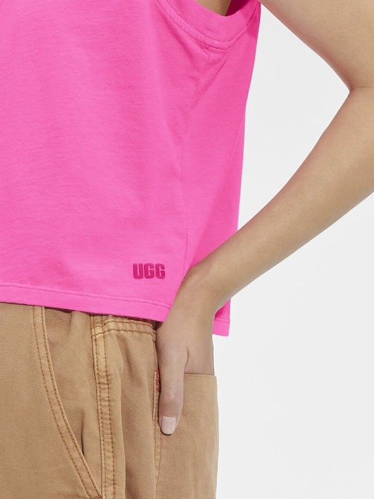 Soni Γυναικείο Crop Top Βαμβακερό Αμάνικο Φούξια
