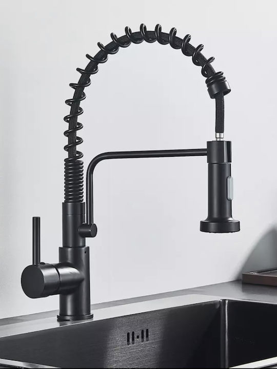 MY-ABC016 Tall Kitchen Faucet Counter with Spiral Black