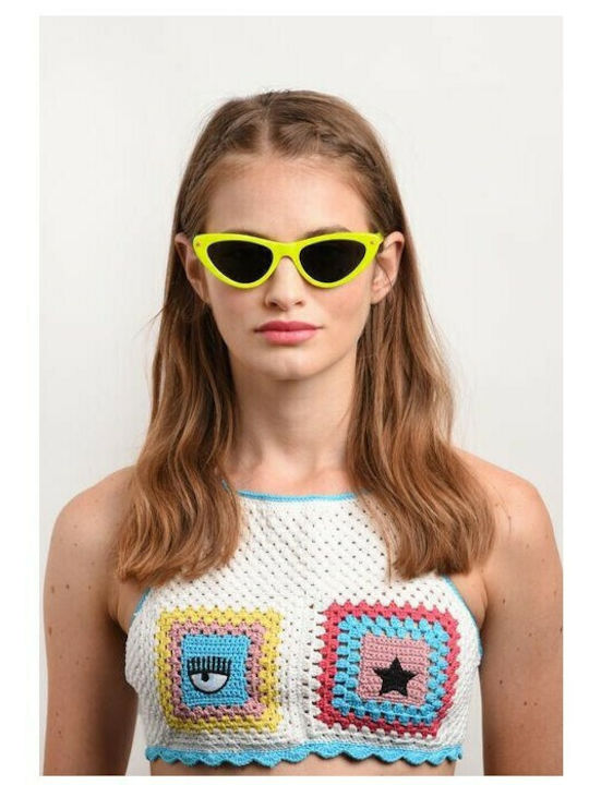 Chiara Ferragni Γυναικεία Γυαλιά Ηλίου με Μαύρο Κοκκάλινο Σκελετό και Μαύρο Φακό CF7006/S 807IR