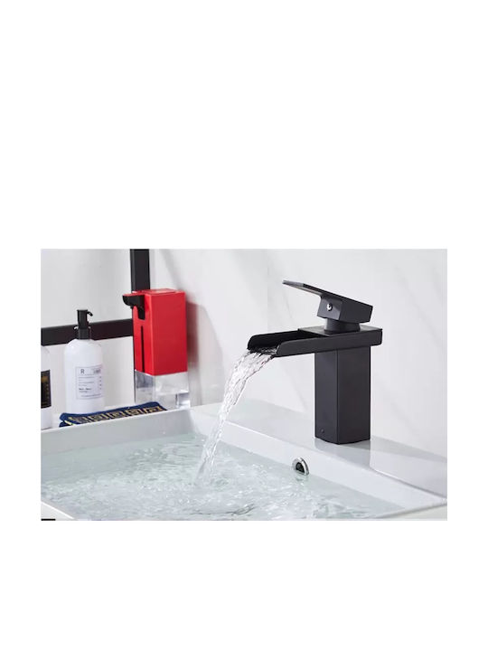 PO24 Mixing Waterfall Sink Faucet Black