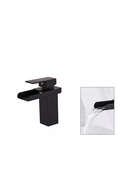 PO24 Mixing Waterfall Sink Faucet Black