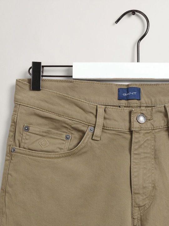 Gant Men's Chino Trousers Slim Fit Khaki