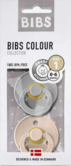 Bibs Colour Πιπίλες Καουτσούκ Cloud / Blush για 0-6 μηνών 2τμχ