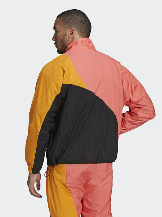 Adidas Adicolor Colorblock Ανδρικό Μπουφάν για Χειμώνα Black / Semi Turbo / Bright Orange