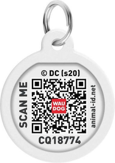 WauDog Joker Dog ID Circular Smart ID Metal 2.5x2.5cm