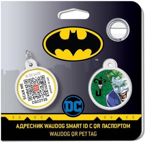 WauDog Joker Dog ID Circular Smart ID Metal 2.5x2.5cm