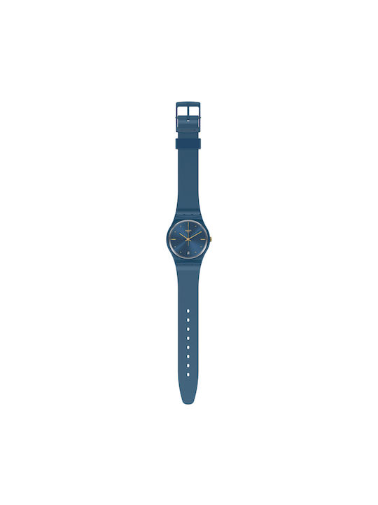 Swatch Pearlyblue Rubber Strap Blue 17mm