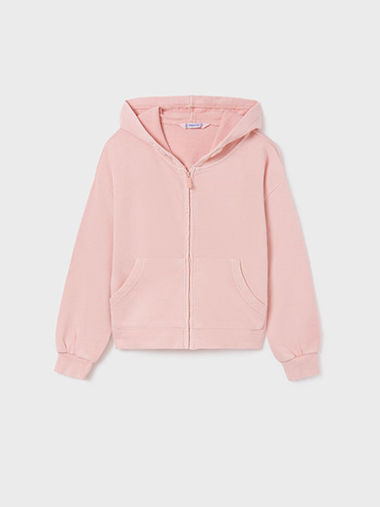 Mayoral Girls Hooded Sweatshirt with Zipper Pink