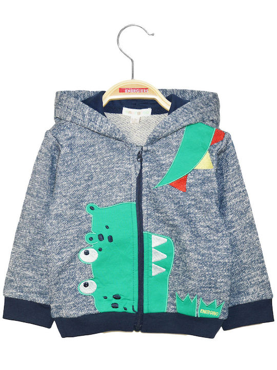 Energiers Kids Cardigan Sweatshirts Hooded Navy Blue