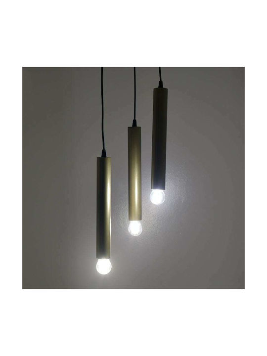 Click Pendant Light Gold with Socket E27 25x25x85cm