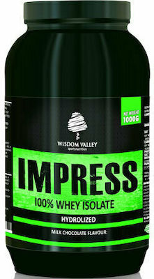 Wisdom Valley Impress 100% Whey Isolate Πρωτεΐνη Ορού Γάλακτος Χωρίς Γλουτένη & Λακτόζη με Γεύση Milk Chocolate 1kg