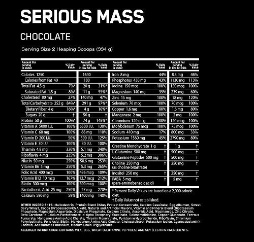 Optimum Nutrition Serious Mass Protein Whey with Creatine & Flavor Chocolate 5.455kg