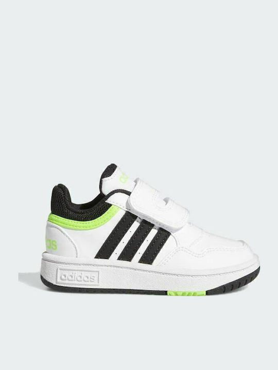 Hoops Hoops 3.0 CF Kids Sports Shoes Basketball with Hoop & Loop Closure Cloud White / Core Black / Solar Green