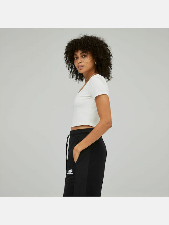 Athletics Γυναικείο Αθλητικό Crop Top Κοντομάνικο Μπεζ