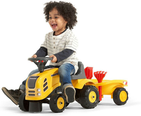 Kids Foot-to-Floor Ride On Tractor with Trailer & Pedal Komatsu Yellow