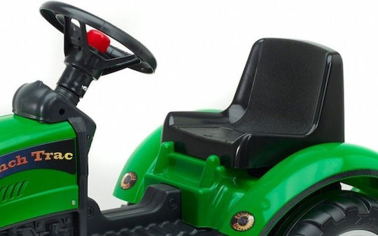 Tractor pentru copii Ranch De la picior la podea cu caruta si pedala Verde
