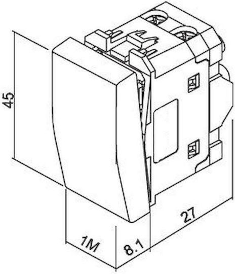 Geyer Recessed Wall Switch Single Without Frame Medium White
