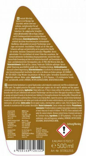 Nextzett Υγρό Προστασίας για Εξωτερικά Πλαστικά Προστατευτικό πλαστικών 500ml