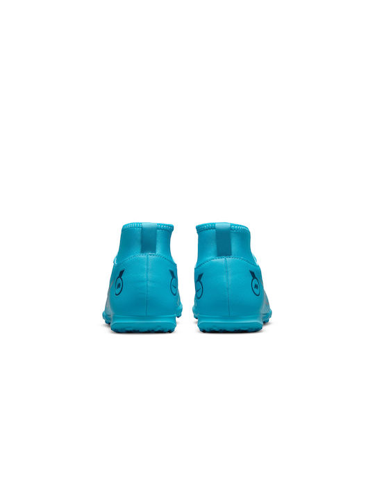 Mercurial Superfly 8 Kids Turf Soccer Shoes with Sock Turquoise