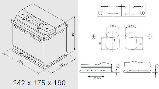 Bosch Batterie Auto S3005 mit Kapazität 56Ah und CCA 480A