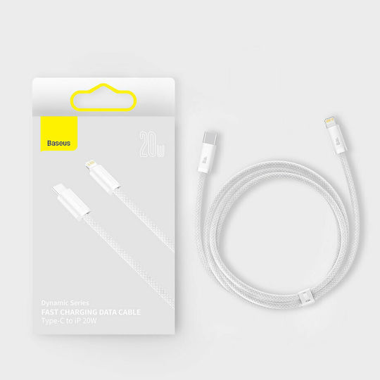 Baseus Dynamic Braided USB-C to Lightning Cable 20W White 1m (CALD000002)