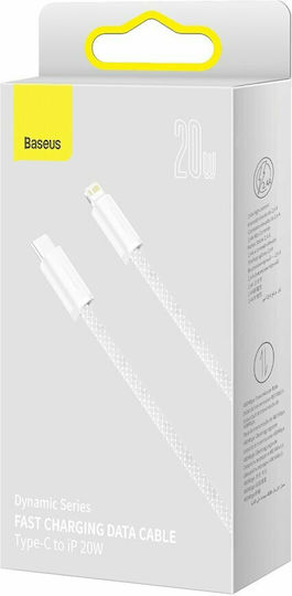 Baseus Dynamic Braided USB-C to Lightning Cable 20W White 2m (CALD000102)