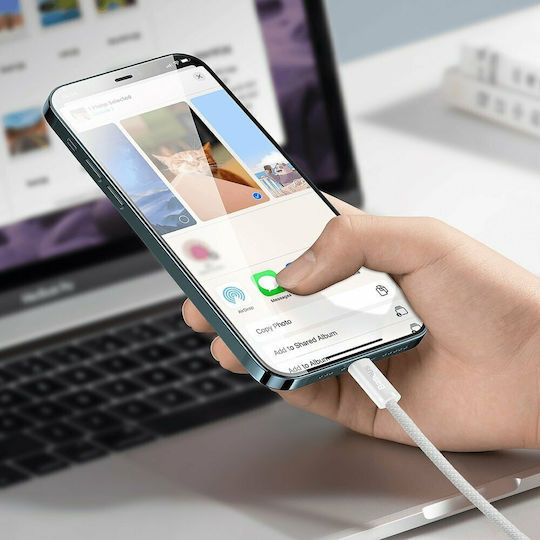 Baseus Dynamic Braided USB-C to Lightning Cable 20W White 2m (CALD000102)