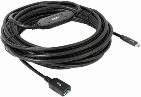 Club3D USB 3.2 Cable USB-C male - USB-A female Μαύρο 10m CAC-1538